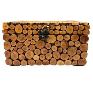MCM Handmade Decorative Wood Log Tree Branch Jewelry Photo Keepsake Box 10x7